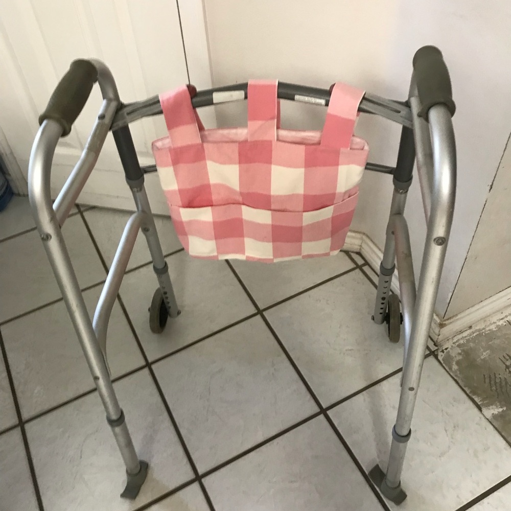 Handmade bag for walker, stroller, closet rod, etc